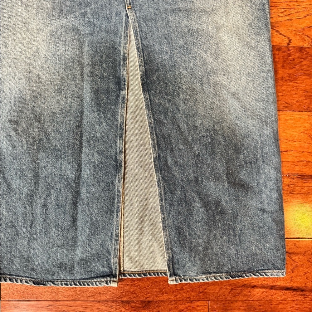Agolde Blue Denim Maxi Skirt - Picture 5 of 7